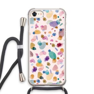 Terrazzo Memphis Pink: iPhone 8 Transparant Hoesje met koord