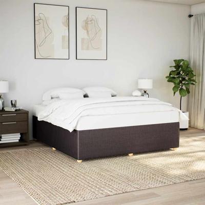 Bedframe zonder matras stof donkerbruin 200x200 cm