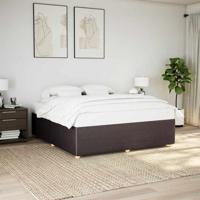 Bedframe zonder matras stof donkerbruin 200x200 cm
