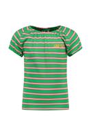 Like Flo Meisjes t-shirt gestreept - Groen stripe - thumbnail