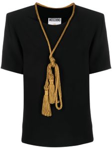 Moschino Pre-Owned t-shirt à détail de cordes (années 2000) - Noir