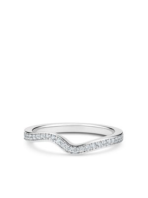 De Beers Jewellers anneau Caress serti de diamants - Argent