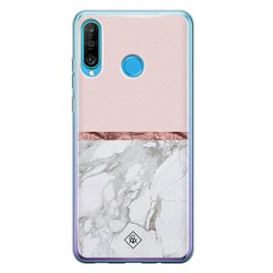 Huawei P30 Lite siliconen telefoonhoesje - Rose all day