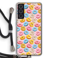 Pink donuts: Samsung Galaxy S21 FE Transparant Hoesje met koord Pink donuts: Samsung Galaxy S21 FE Transparant Hoesje met koord