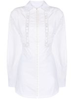 Marine Serre robe-chemise Household ornée de dentelle - Blanc