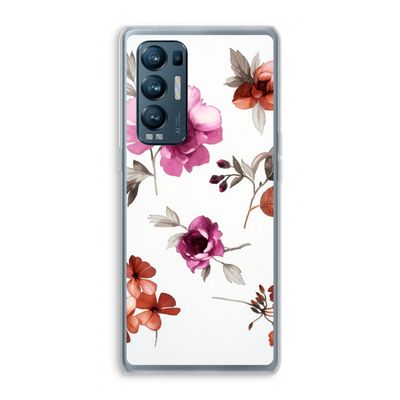 Geschilderde bloemen: Oppo Find X3 Neo Transparant Hoesje