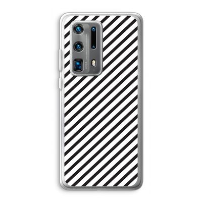 Strepen zwart-wit: Huawei P40 Pro Plus Transparant Hoesje