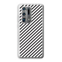 Strepen zwart-wit: Huawei P40 Pro Plus Transparant Hoesje