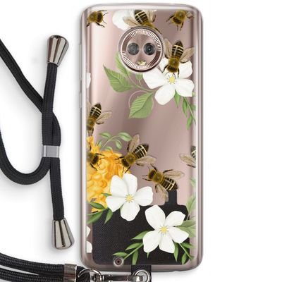 No flowers without bees: Motorola Moto G6 Transparant Hoesje met koord