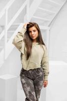 Off The Pitch Frayed Edge Cropped Vest Dames Groen - Maat XS - Kleur: Groen | Soccerfanshop