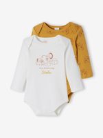 Set van 2 rompers voor babyjongens Disney® De Leeuwenkoning effen donkergeel met versierin