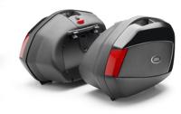 GIVI V35 set zijkoffers, Topkoffers en voor de moto, rode reflectoren, zwarte cover