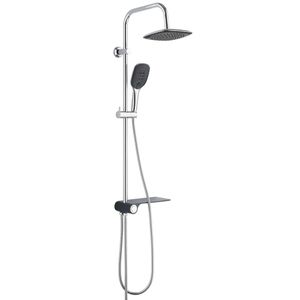 SCHÜTTE regendoucheset met zijplateau aquastar chroomkleurig-antraciet