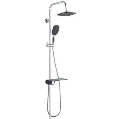 SCHÜTTE regendoucheset met zijplateau aquastar chroomkleurig-antraciet