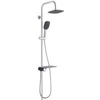 SCHÜTTE regendoucheset met zijplateau aquastar chroomkleurig-antraciet