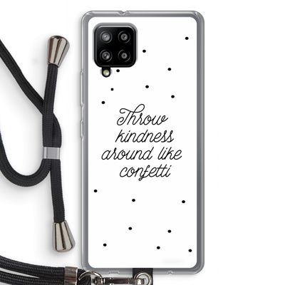 Confetti: Samsung Galaxy A42 5G Transparant Hoesje met koord