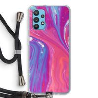 Paarse stroom: Samsung Galaxy A32 4G Transparant Hoesje met koord