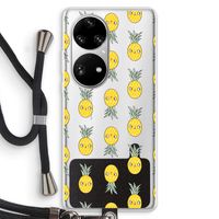 Ananas: Huawei P50 Pro Transparant Hoesje met koord