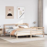 Bedframe met hoofdbord massief grenenhout 200x200 cm
