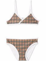 Burberry Kids bikini à carreaux - Marron