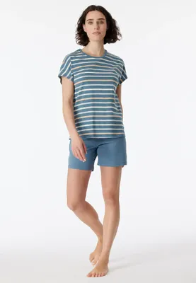 Dames shortama 100% katoen - Casual Essentials - Zomer pyjama korte broek en korte mouwen