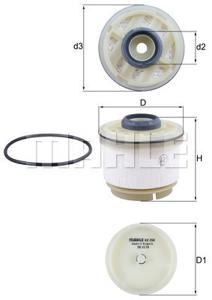 Brandstoffilter MAHLE, Diameter (mm)82mm, u.a. für Lexus, Toyota, Isuzu, Mitsubishi, Fiat