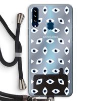 Eyes pattern: Samsung Galaxy A20s Transparant Hoesje met koord