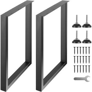 VEVOR set van 2 tafellopers 711 mm hoog tafelframe 454 kg draagvermogen tafelpoten van koolstofstaal meubelpoten zwart tafelonderstel ideaal voor keukentafels woonkamer consoles studiotafels etc.