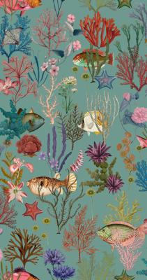 Dutch Wallcoverings Arboretum - Cora Soft Aqua - Multi