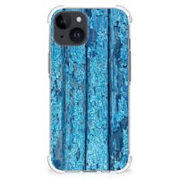 iPhone 15 Plus Stevig Telefoonhoesje Wood Blue - thumbnail