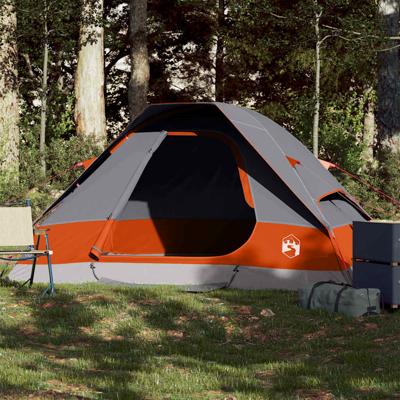 VidaXL Koepeltent 2-persoons waterdicht grijs en oranje
