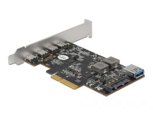DeLOCK PCI Express x4 naar 4 x USB Type-C + 1 x USB Type-A - SuperSpeed USB 10 Gbps usb-controller Low Profile