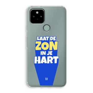 Laat de zon in je hart: Google Pixel 5 Transparant Hoesje