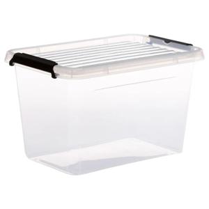 5Five opberg kist met deksel - Clip Box - 6.5 liter - 29 x 20 x 18 cm - kunststof - transparant