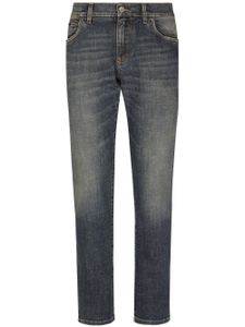 Dolce & Gabbana jean skinny à logo appliqué - Bleu