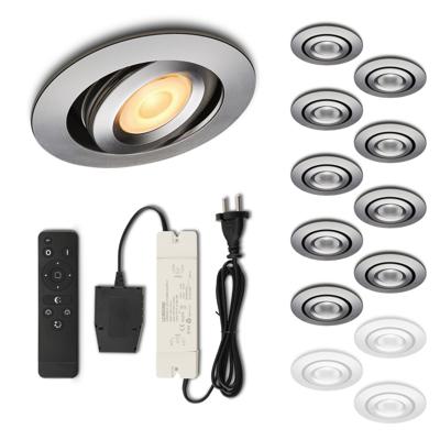 Set LED-inbouwspot met afstandsbediening Piccolo zilver 3W dimbaar 1-12 stuks