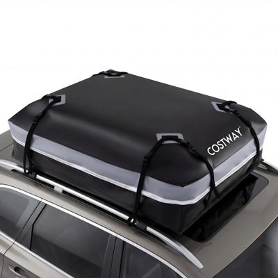 Autodakkoffers van 450 L/600 L Waterdichte Zachte Dakkoffers met Antislipmat Bagageslot Bevestigingsriemen-Grijs-L