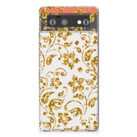 Google Pixel 6 TPU Case Gouden Bloemen