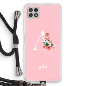 Pink Bouquet: Samsung Galaxy A22 4G Transparant Hoesje met koord