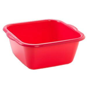 Plasticforte teiltje/afwasbak - vierkant - kunststof - 25 liter - 49 x 47 x 20 cm - Rood