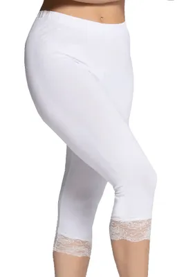 Fine Woman dames driekwart legging - Kant - Katoenen 3/4 legging
