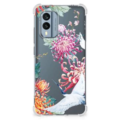 Nokia X30 Case Anti-shock Bird Flowers Nokia X30 Case Anti-shock Bird Flowers