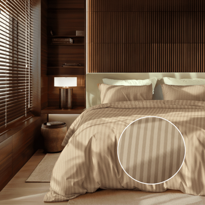 Dekbedovertrek Katoen-Satijn - Satijnstreep - Eenpersoons (140x200 Cm) - Taupe Katoen-satijn - Strepen - Presence - Dekbed-Discounter.nl Dekbedovertrek Katoen-Satijn - Satijnstreep - Eenpersoons (140x200 Cm) - Taupe Katoen-satijn - Strepen - Presence - Dekbed-Discounter.nl