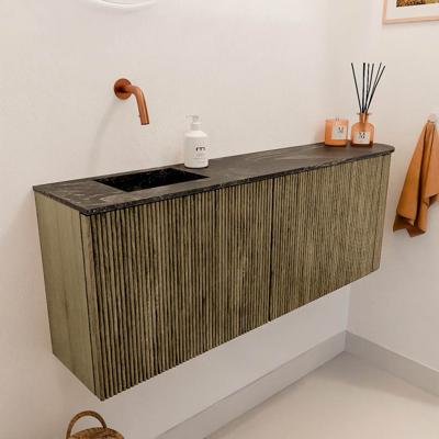 Toiletmeubel Mondiaz Joya Dlux | 111.6 cm | Meubelkleur Dusk | Faye wastafel Lava Wasbak Links | Zonder kraangat(en)