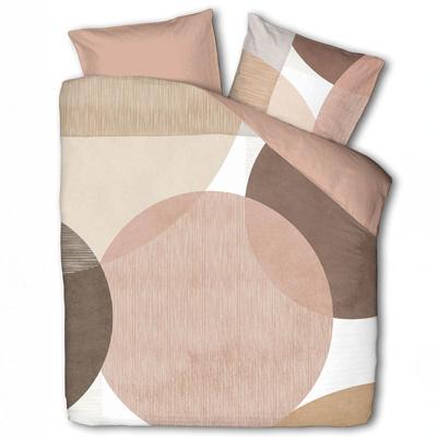 Dekbedovertrek Katoen - Freja Terra - Lits-Jumeaux (240x220 Cm) - Roze & Meerkleurig & Wit Katoen - Abstract - Basalt - Dekbed-Discounter.nl