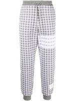 Thom Browne pantalon de jogging à carreaux en jacquard - Gris - thumbnail