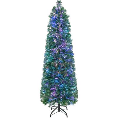 Kunstkerstboom met Verlichting Dennenboom in Glasvezellook Kerstboom met 361 Takken en Inklapbare Metalen Standaard