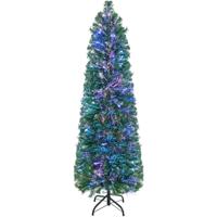 Kunstkerstboom met Verlichting Dennenboom in Glasvezellook Kerstboom met 361 Takken en Inklapbare Metalen Standaard