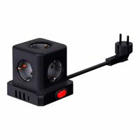 Stopcontactenstrip 5 Tomas met Interruptor Fbright Zwart 3680 W (1,5 m)