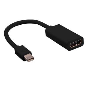 Value 12.99.3130 DisplayPort-kabel Mini-displayport / HDMI Adapterkabel Mini DisplayPort-stekker, HDMI-A-bus 0.15 m Zwart